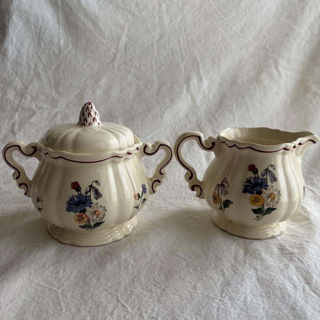 フランスアンティーク サルグミンヌ Agreste シュガーポット&ミルクポット