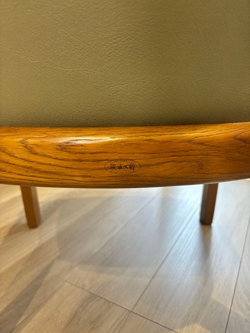 浜本工芸 ダイニングチェア 2800 ダークオーク レザー グレー