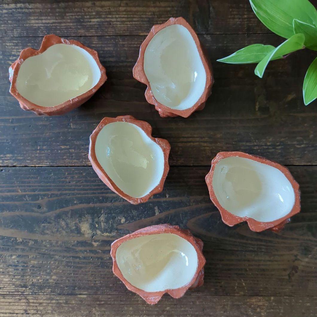 骨董茶道具　京焼　清水焼　醍醐窯　島荷平作　茶懐石　楽焼　赤楽　さざえ蓋物珍味入