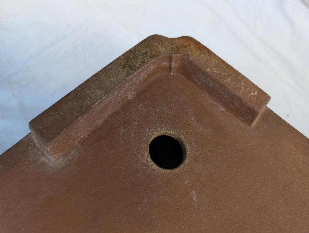 【周宝山】大型盆栽鉢 長方形 外寸59×45.5×高さ13cm ヒビあり