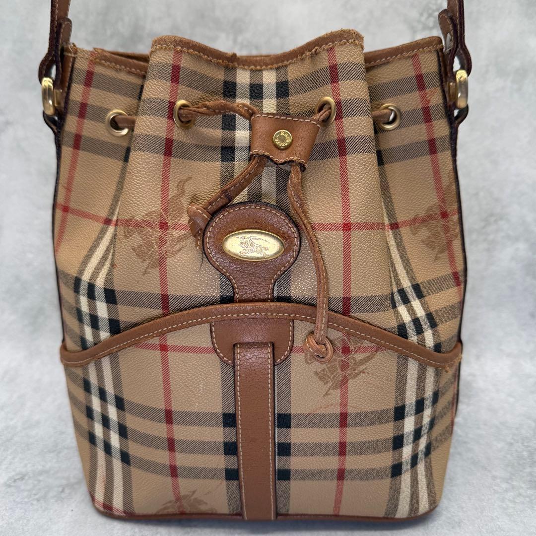 BURBERRYS バーバリー ショルダーバッグ ノバチェック 巾着型 斜め掛け