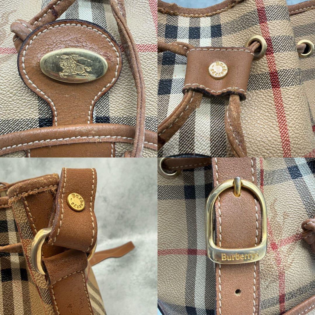 BURBERRYS バーバリー ショルダーバッグ ノバチェック 巾着型 斜め掛け