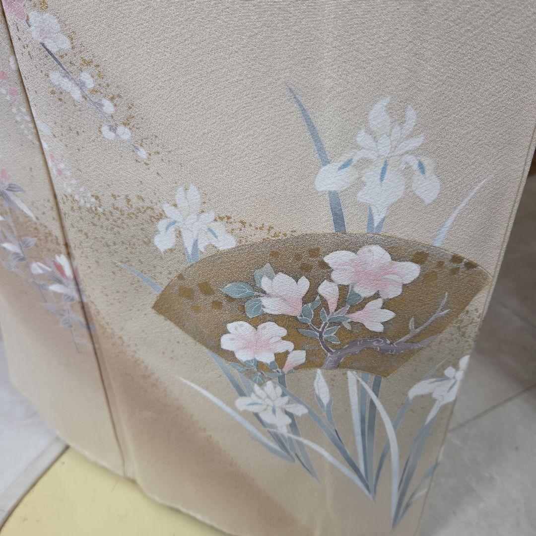 トールサイズ作家物付け下げ訪問着4点フルセット、着物、袋帯、帯締め、帯揚げ