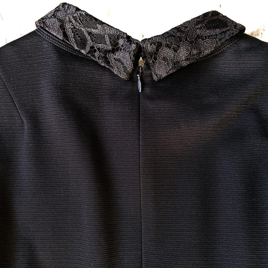 【23区】 新品 襟付きグログランワンピース ネイビー 44 セレモニー