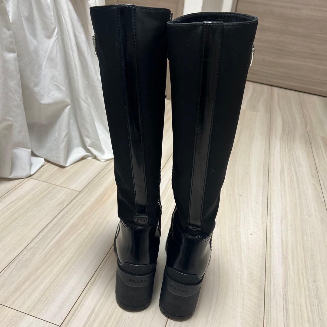 PRADA ブラック ロングブーツ ヒール8cm 元箱あり