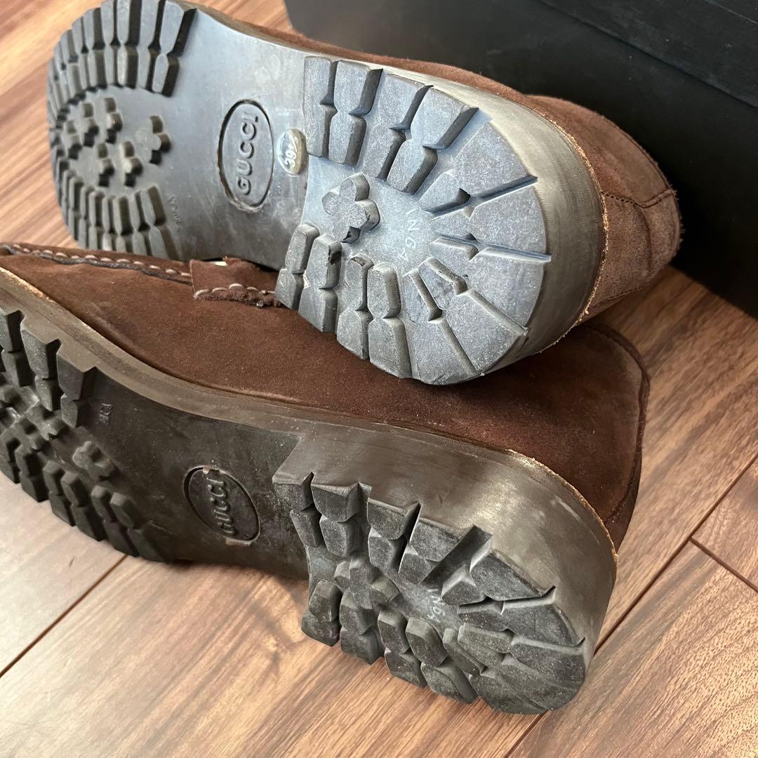 GUCCI ブラウン 茶 チャッカブーツ ホースビット スエード 39 1/2