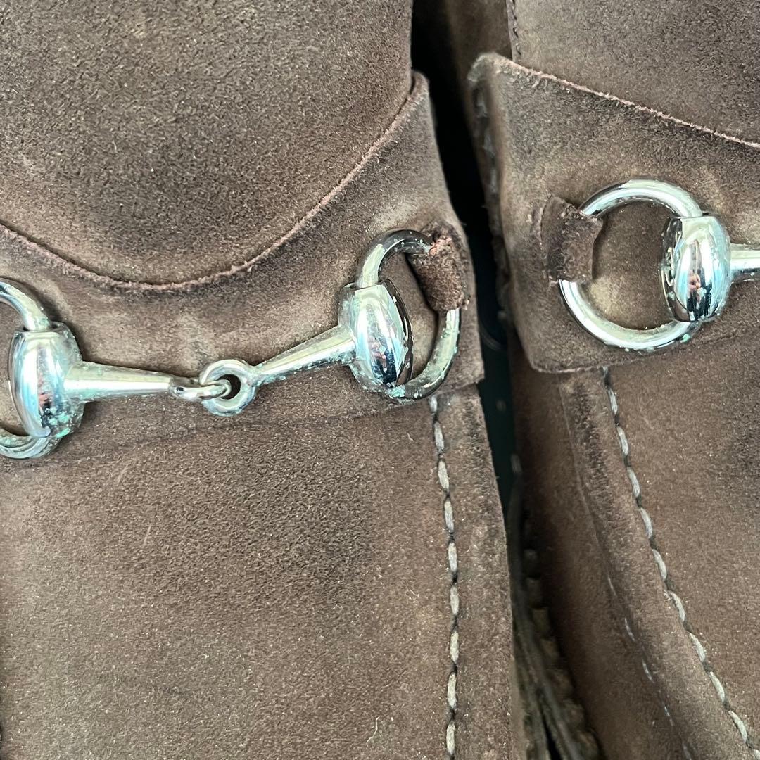 GUCCI ブラウン 茶 チャッカブーツ ホースビット スエード 39 1/2