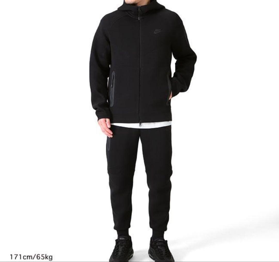 NIKE テックフリース ジップパーカー 黒 スウェット フード Lサイズ