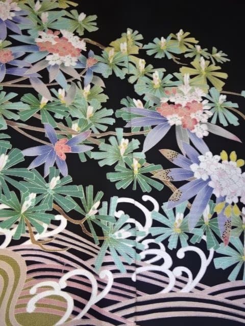 黒留袖　友禅染　落款入り　さが美