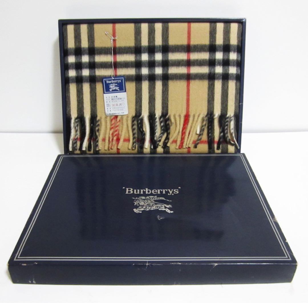【未使用】Burberrys バーバーリー ひざ掛け 毛100% 大判マフラー