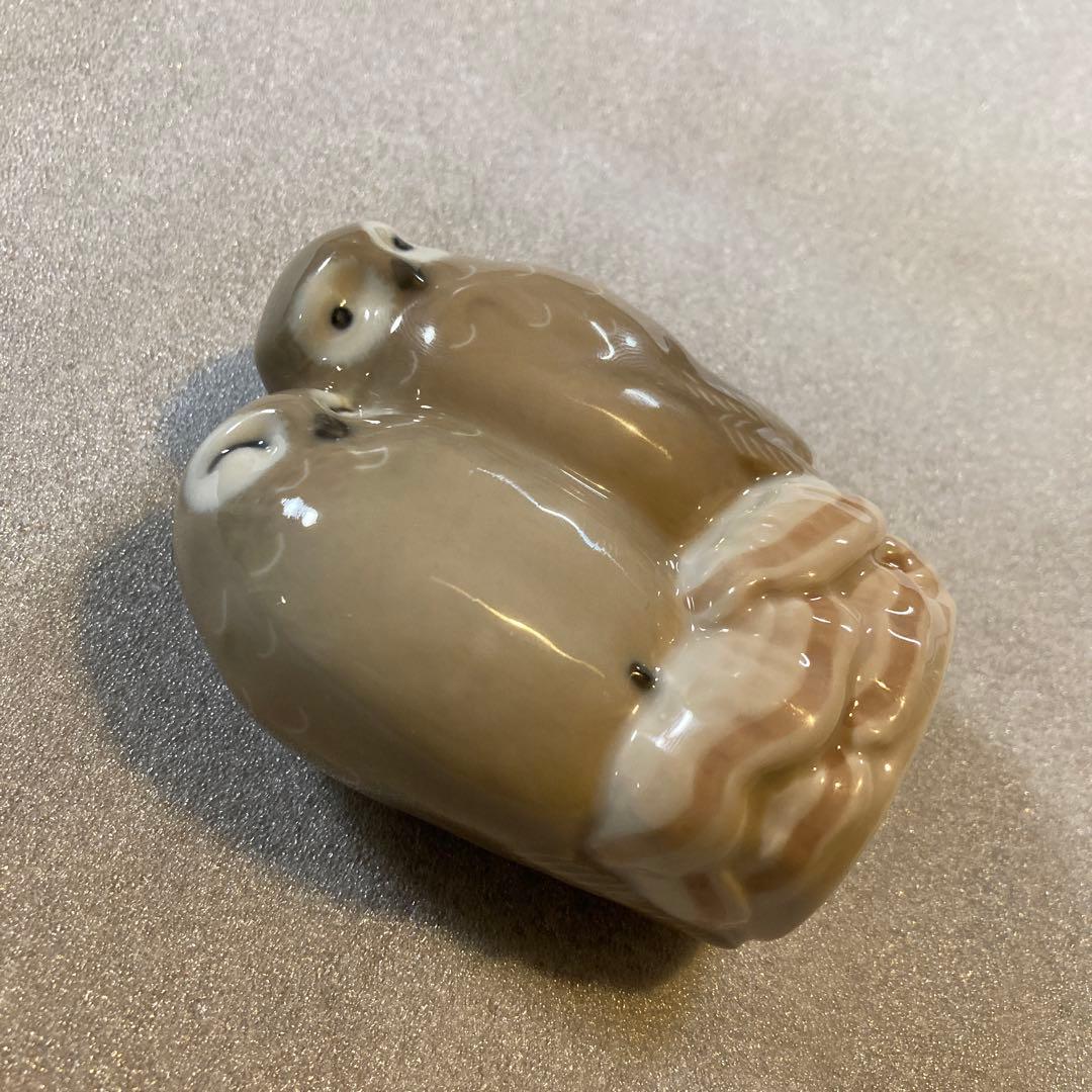   フィギュリン★ペアフクロウ★美品