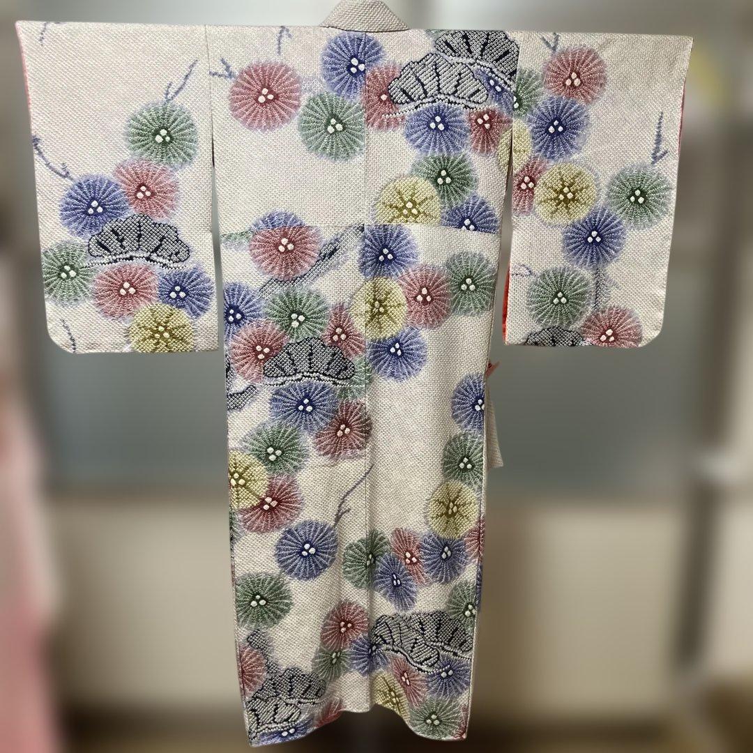 藤娘きぬたや　正絹　四つ身着物