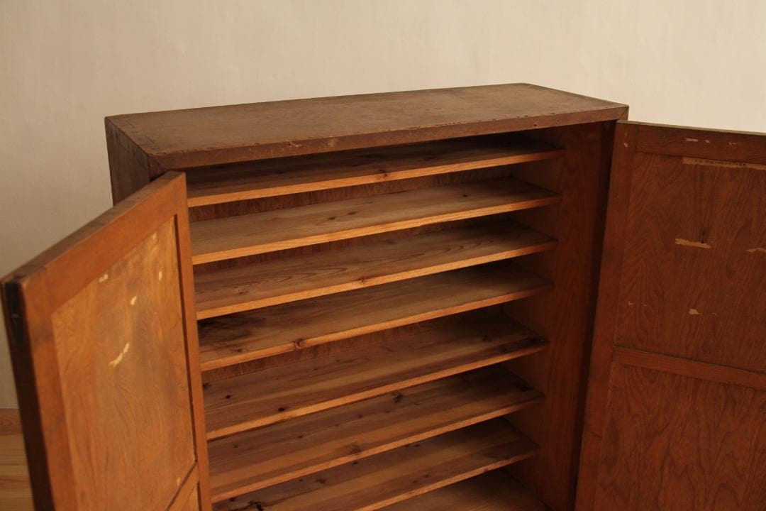 棚　キャビネット　木製　7段　高さ97.5㎝　アンティーク　古道具　古家具