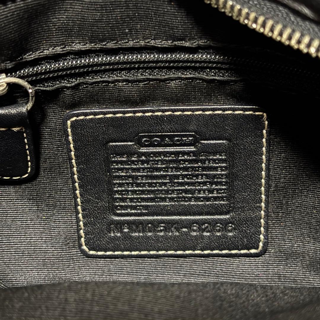 コーチ ワンショルダーバッグ 三日月 キャンバス レザー ブラック 本革