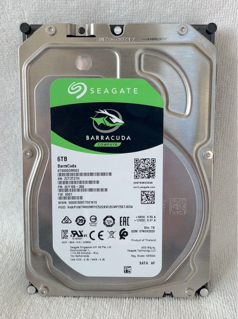 内蔵型ハードディスクドライブ 6TB Seagate Barracuda ST6000DM003