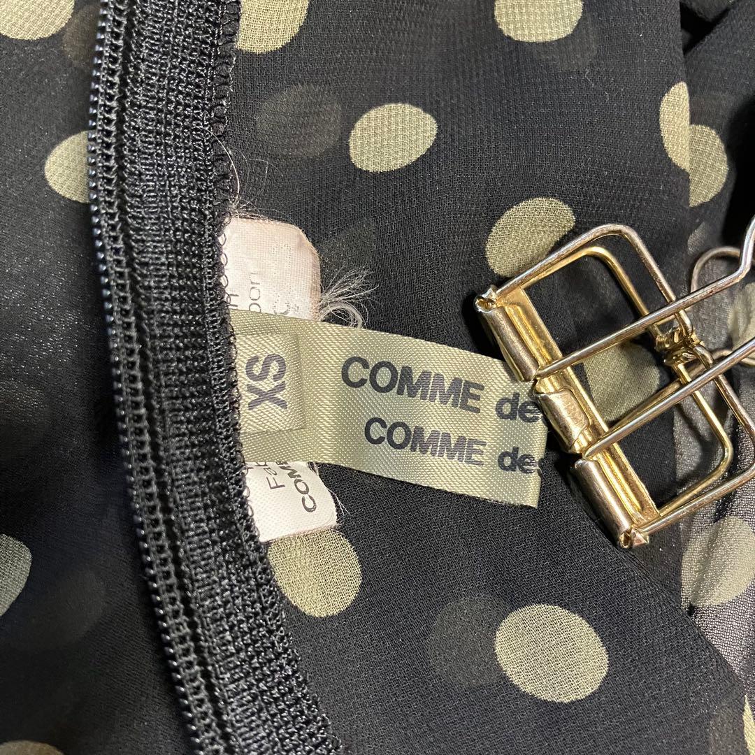 美品 コムデギャルソン シースルー 丸襟 ブラウス 立体リボン AD2013