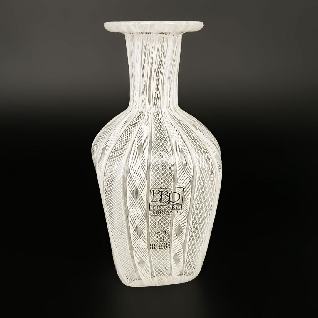 ヴェネチアガラス ムラノ イタリア 花瓶 フィリグラーナ レッティチェロ レース