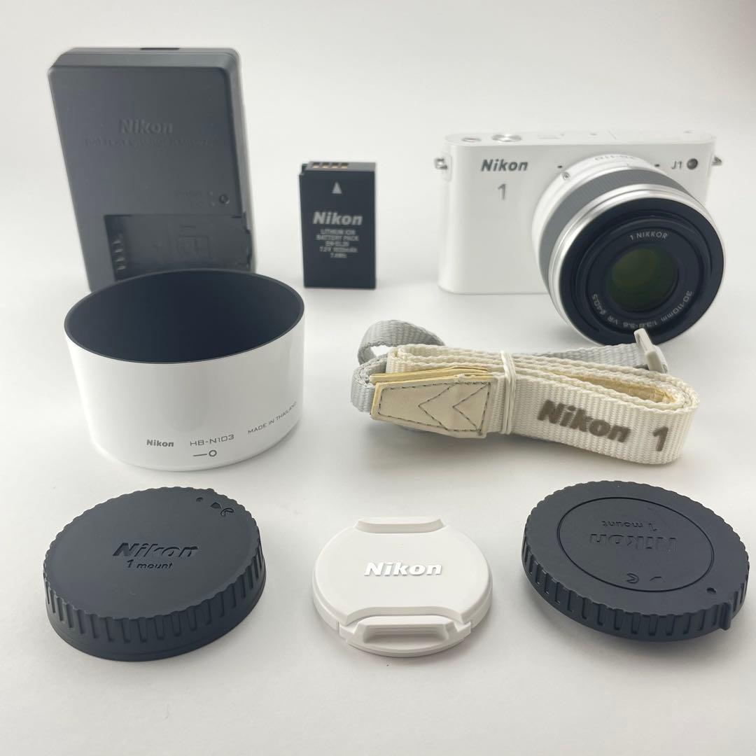 【ショット数3000・返品保証】Nikon1 J1 ホワイト レンズキット