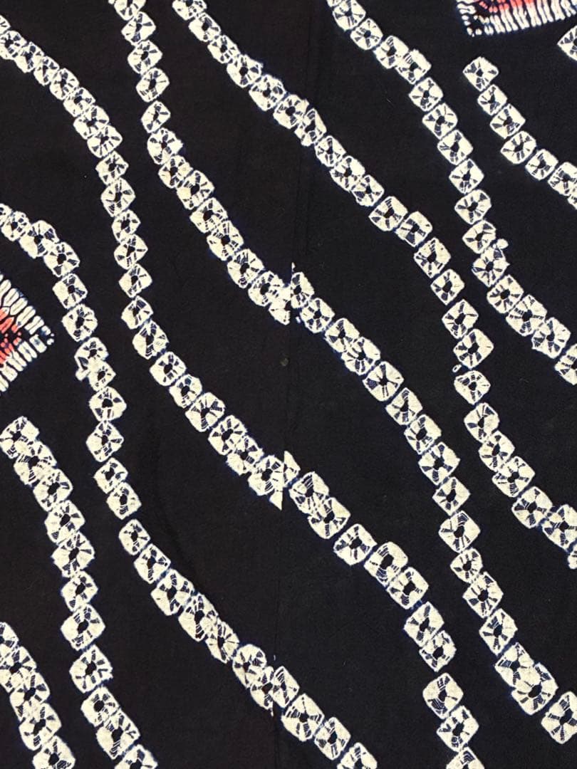 浴衣　有松鳴海絞り　流線にスクエア　裄67cm