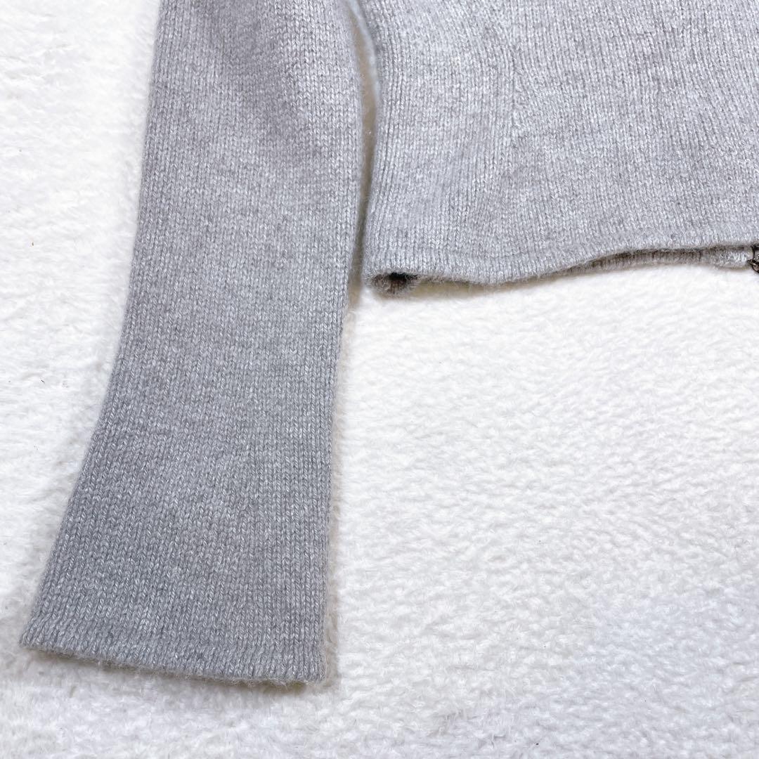 フォクシーブティック　ダブルジップ　カーディガン　カシミヤ　グレー