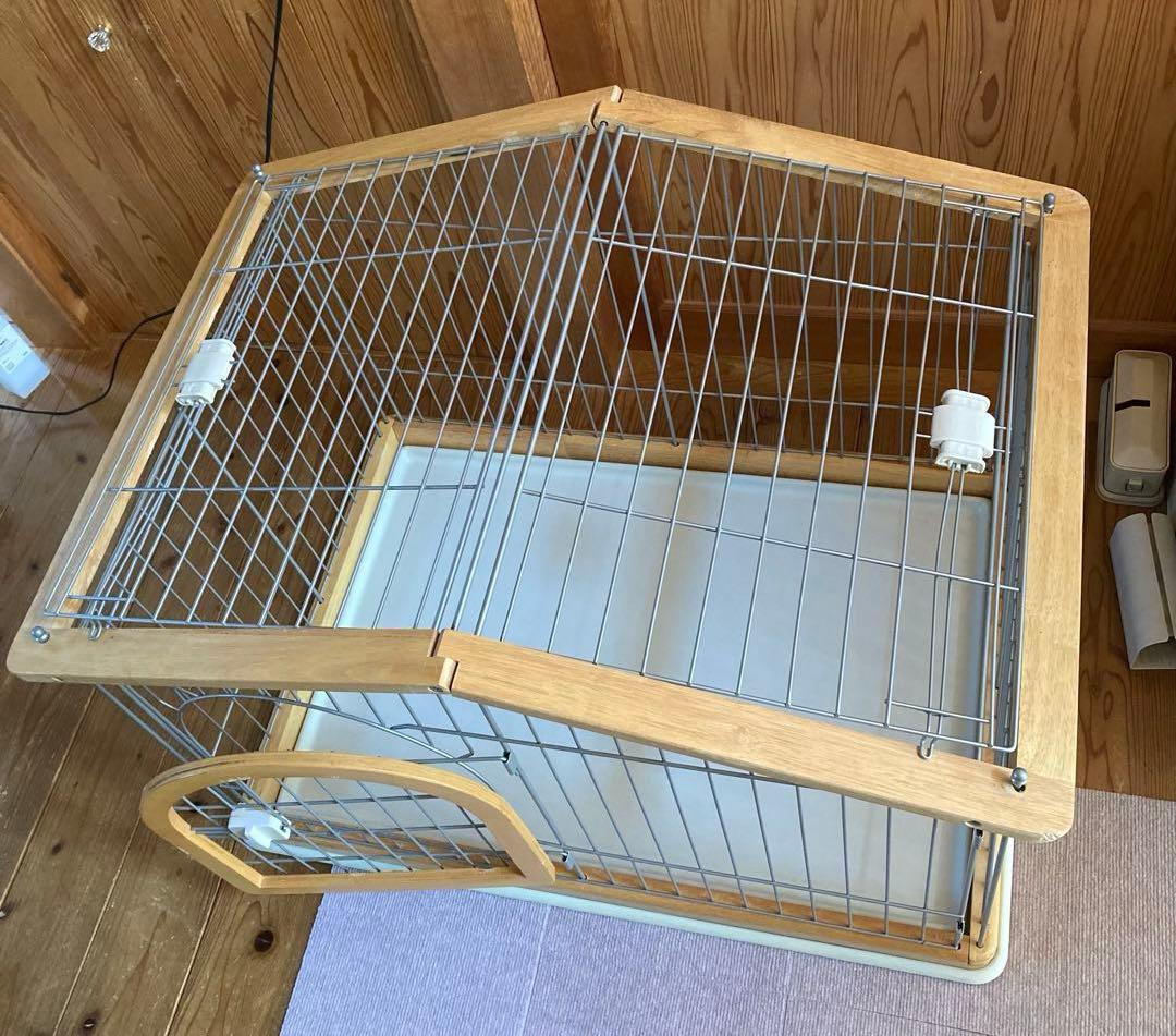 犬用屋根付きサークル ケージ　小型犬　木製　オシャレ　リッチェル95×66cm