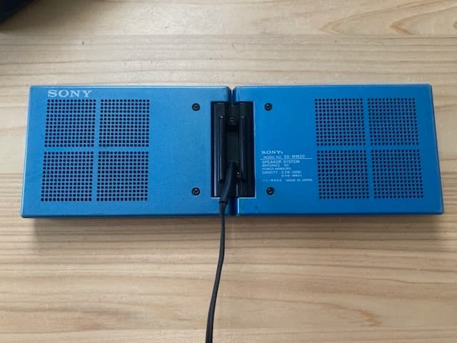 超希少品 整備済完全動作品 折りたたみ式スピーカー SONY SS-WM20 青