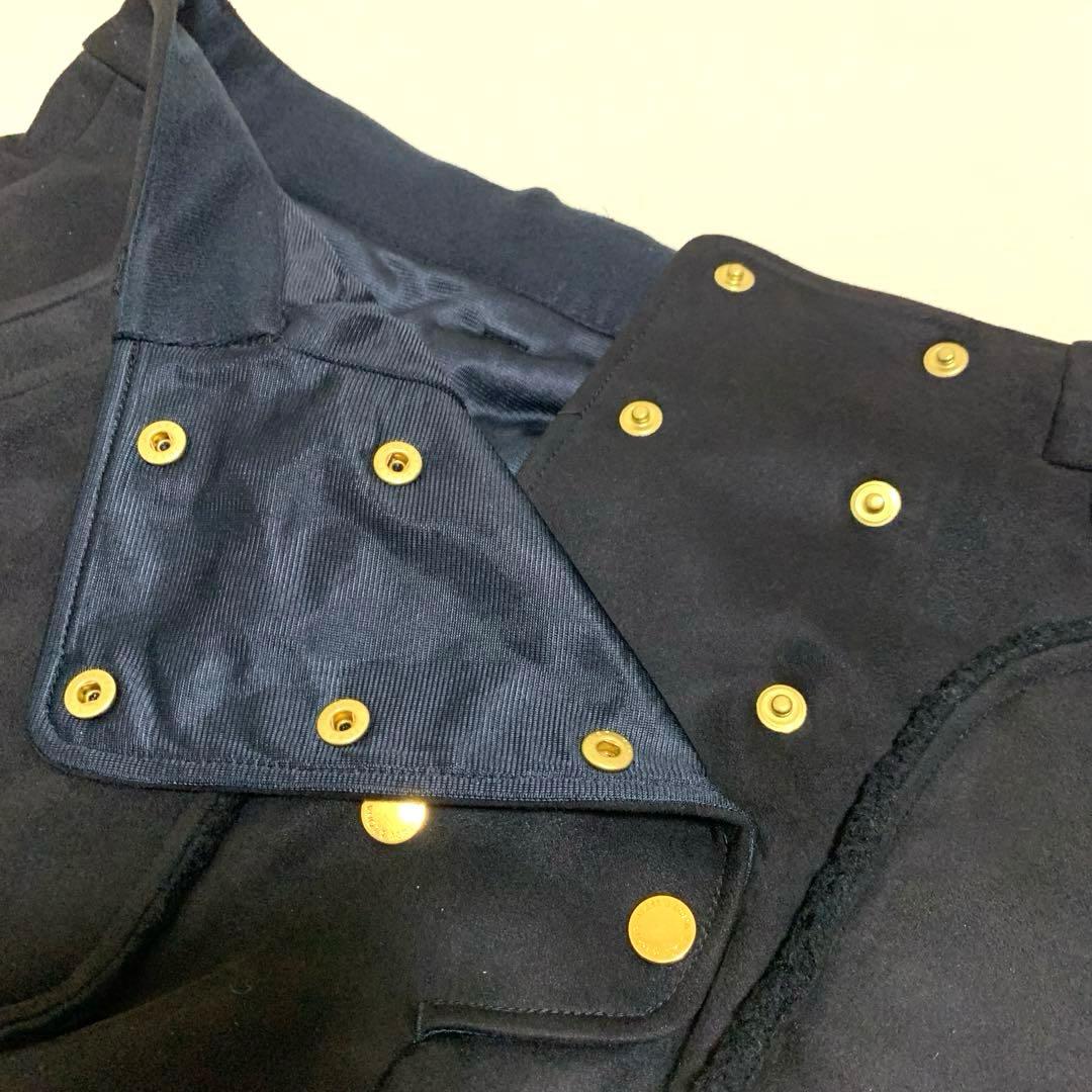 【美品】MARK & LONA 異素材 スカート38 裾ボア 裏地付 ブラック