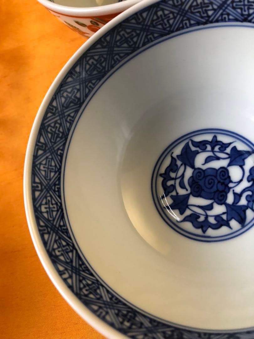 京焼　清水焼　向附 赤地金襴手 鳳凰絵 松谷造　三客