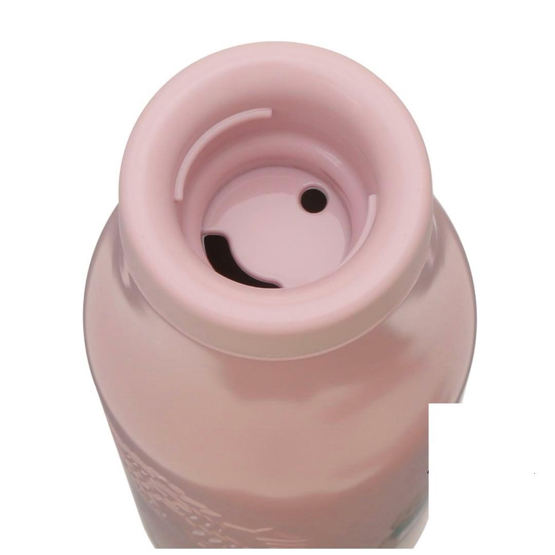 リッドカバーベアチャーム付きステンレスボトル ソフトピンク 473ml
