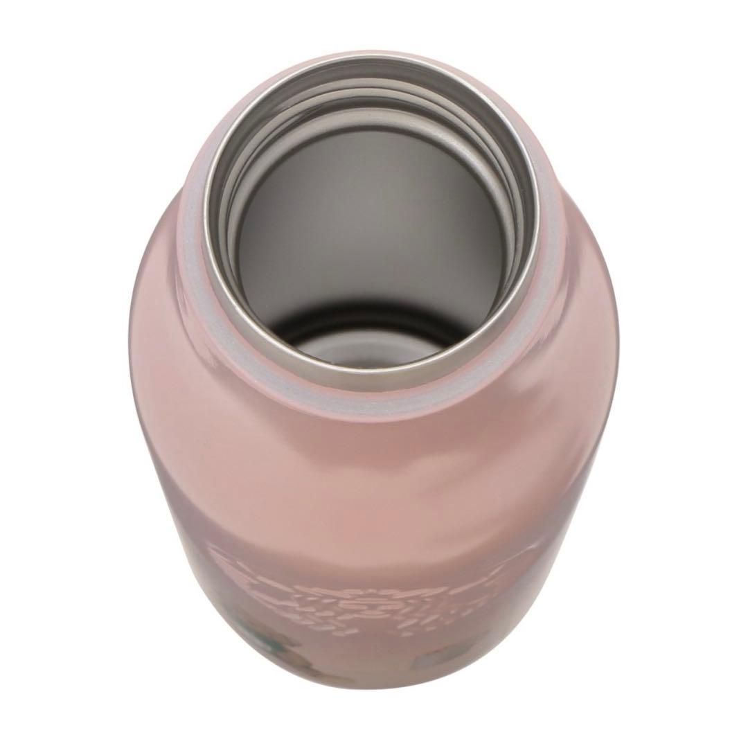 リッドカバーベアチャーム付きステンレスボトル ソフトピンク 473ml