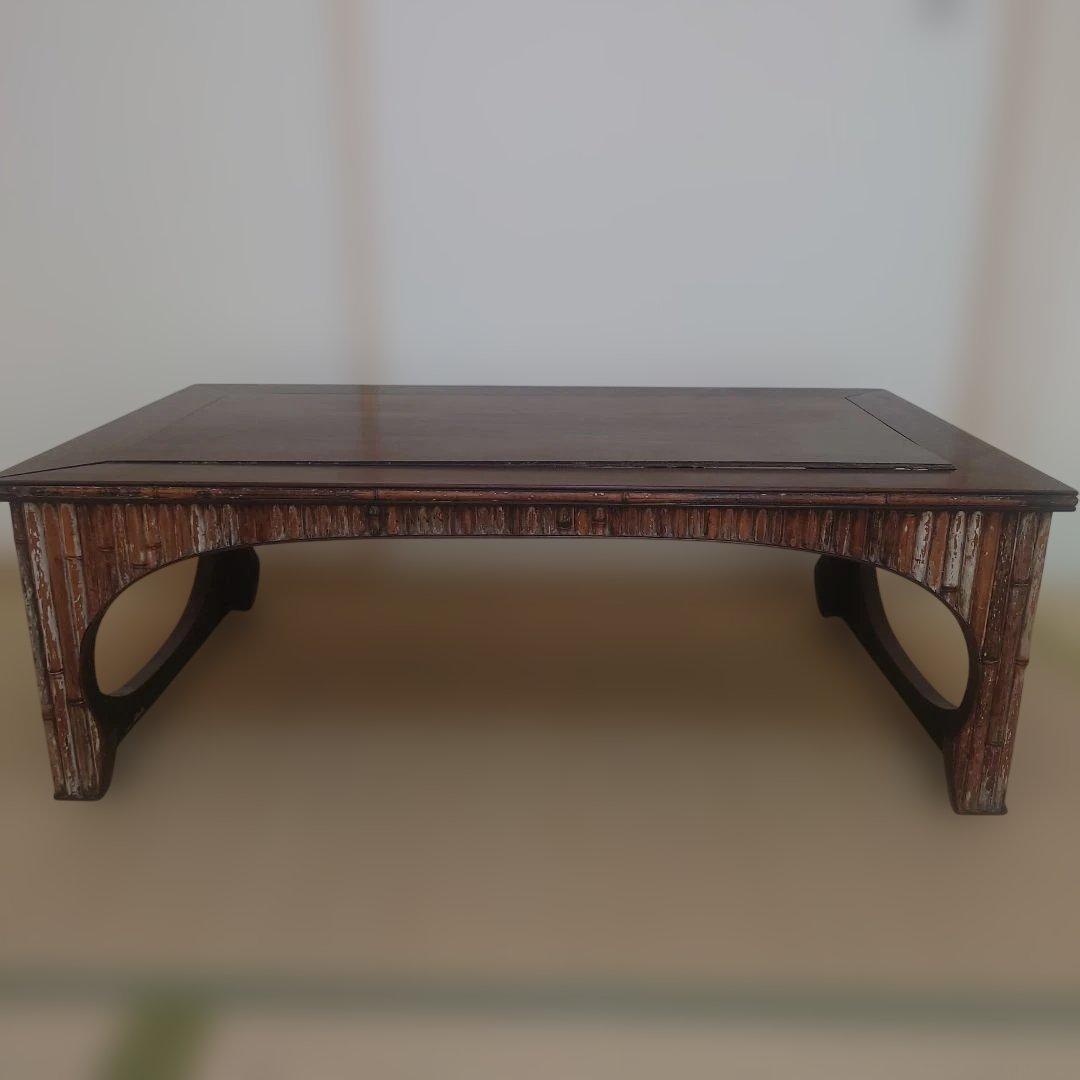 竹を貼った座卓