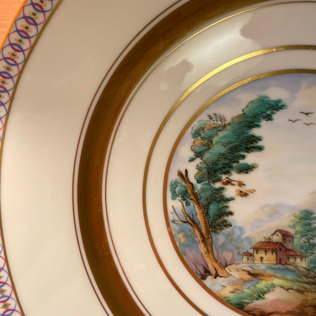 リチャードジノリ　シリーズは、インペロトスカーナ　手描き風景画・金彩　新品未使用