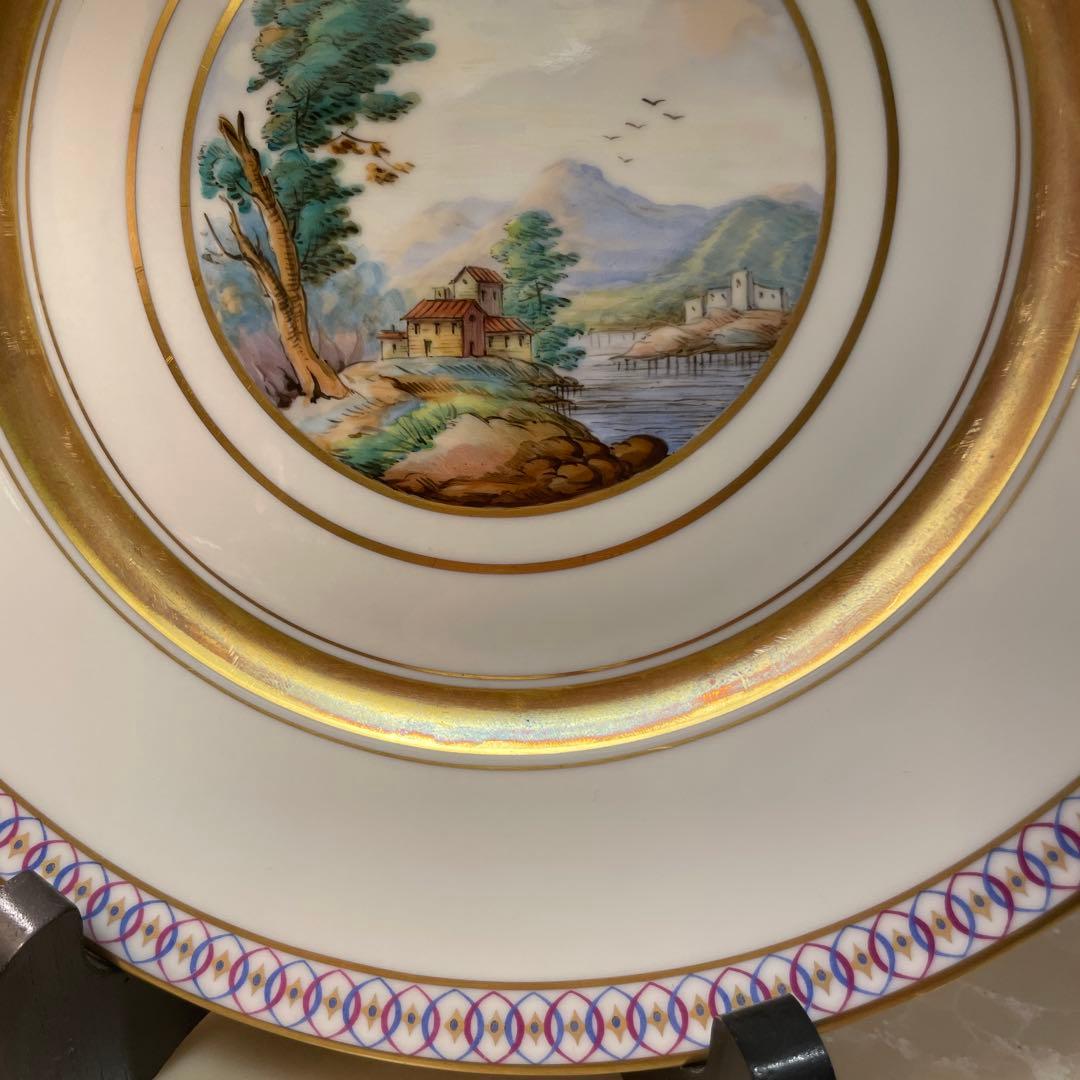 リチャードジノリ　シリーズは、インペロトスカーナ　手描き風景画・金彩　新品未使用