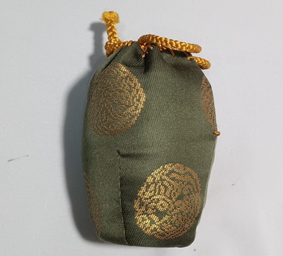 茶道具　橋本喜竜作　瀬戸釉肩衝茶入　二人静金襴仕覆　未使用長期所蔵品　超美品！！