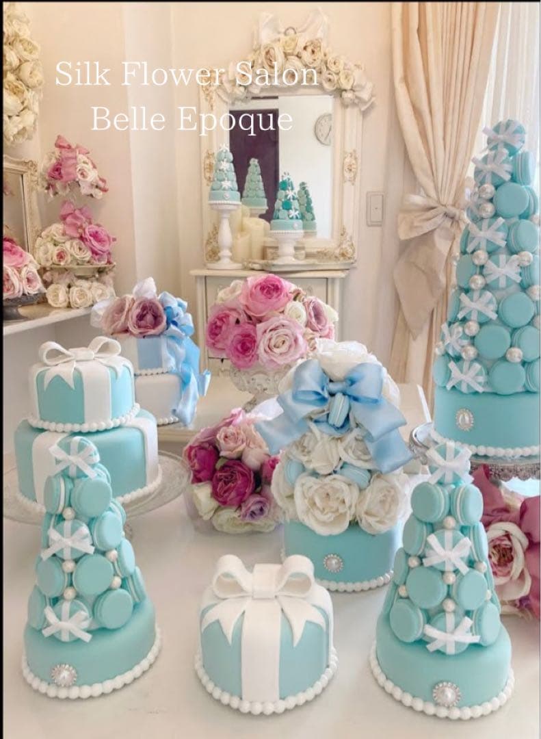 【数量限定品】特大ティファニーブルーの7段マカロンタワー