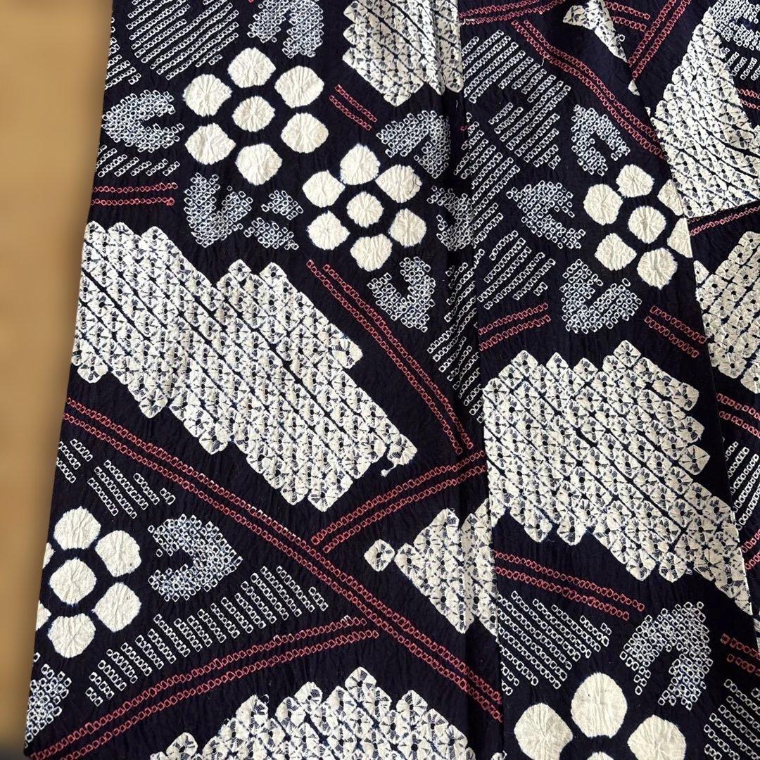 有松しぼり大胆かつ繊細な細かい絞り浴衣未使用品手縫い綿100%