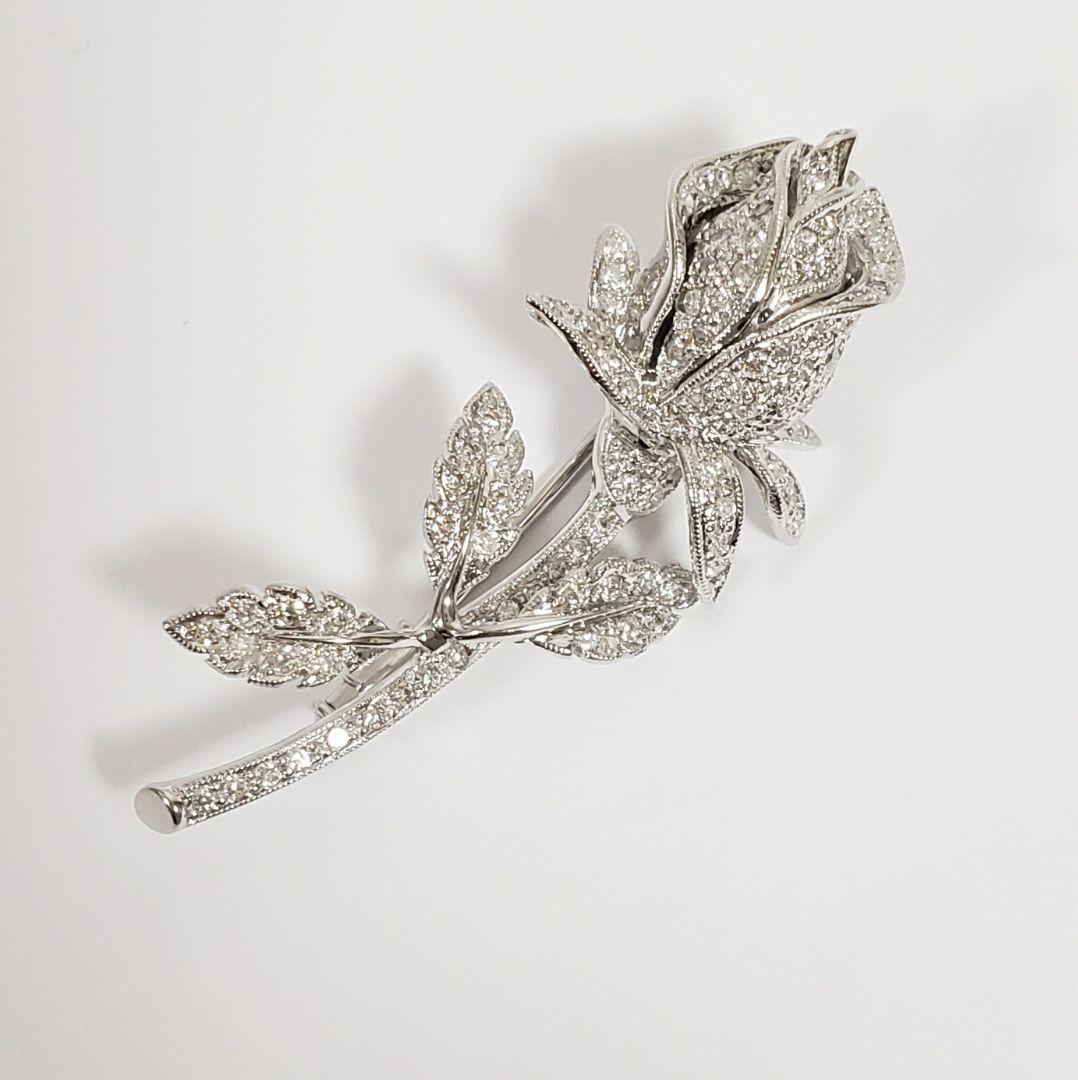 最安値 K18WG 天然ダイヤペントップ兼ブローチ 0.86ct