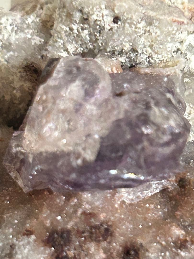 ピンクアメジスト × アメジスト 共生原石 ― 成長の時間を宿す一点 ―