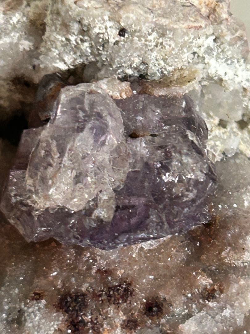 ピンクアメジスト × アメジスト 共生原石 ― 成長の時間を宿す一点 ―