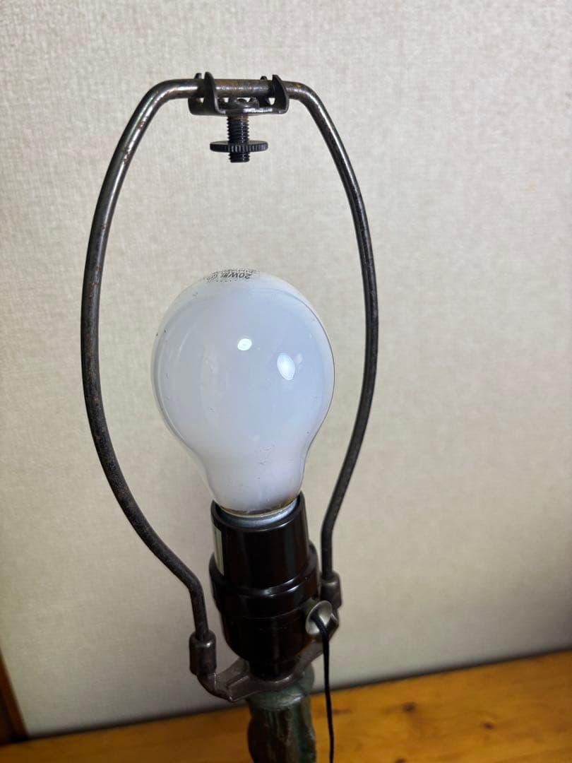 細密ステンドグラス テーブルランプ 藤棚 ブルー系　 アンティーク昭和レトロ