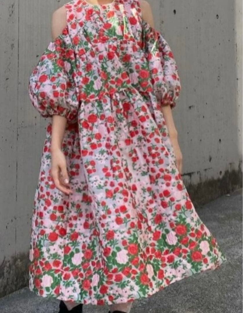 限界値下げ　POPPY flower jacquard dress フラワー