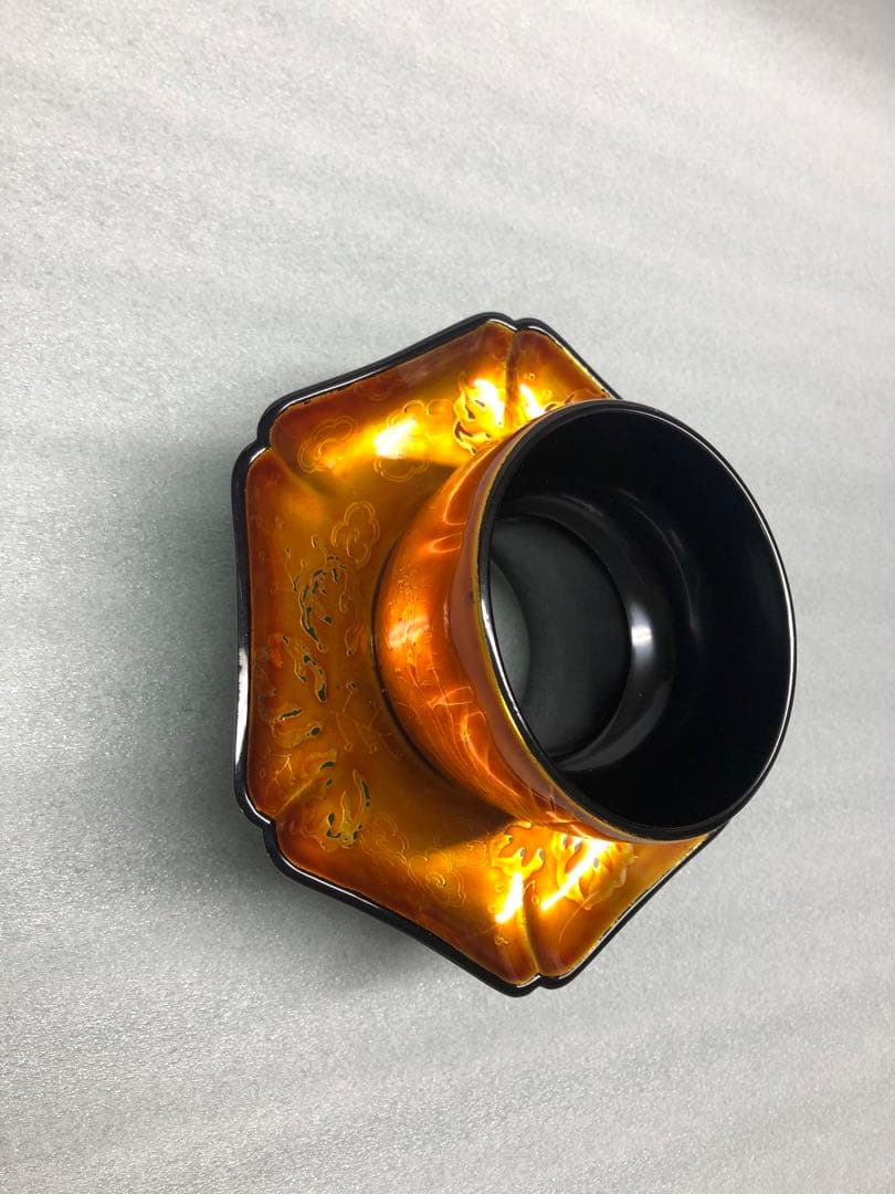 輪島塗　若島量平作　時代型　天目台　共箱