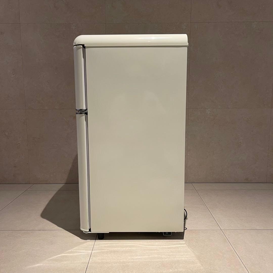 アイリスオーヤマ レトロ風 冷凍冷蔵庫 81L PRR-082D-W2022年製