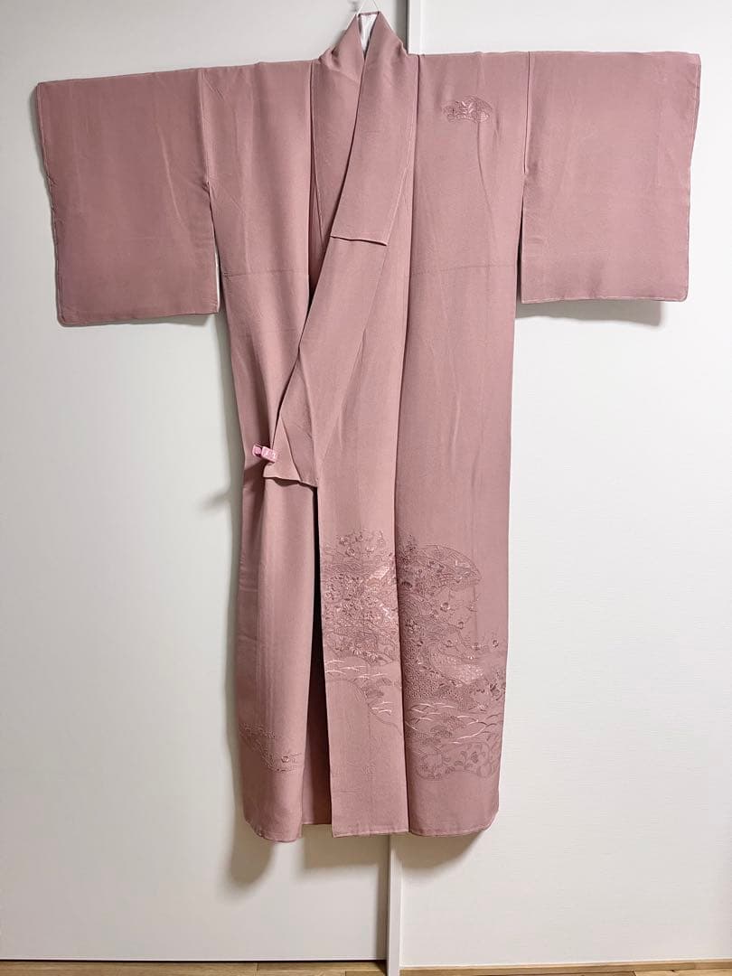 い*ん様 訪問着　付け下げ　着物　色無地　スワトウ刺繍