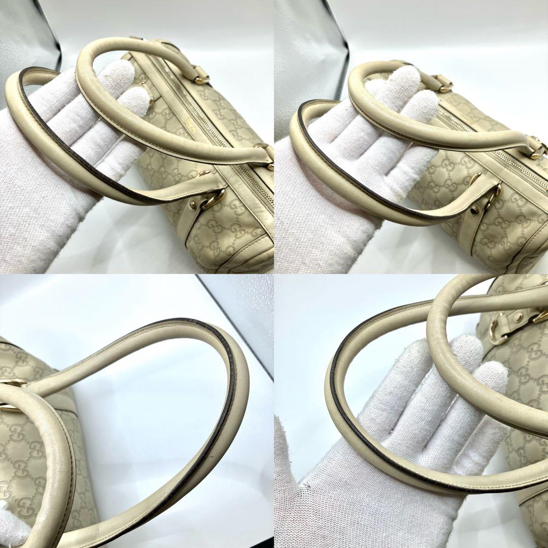 GUCCI グッチ ミニボストンバッグ ハンドバッグ グッチシマ アイボリー