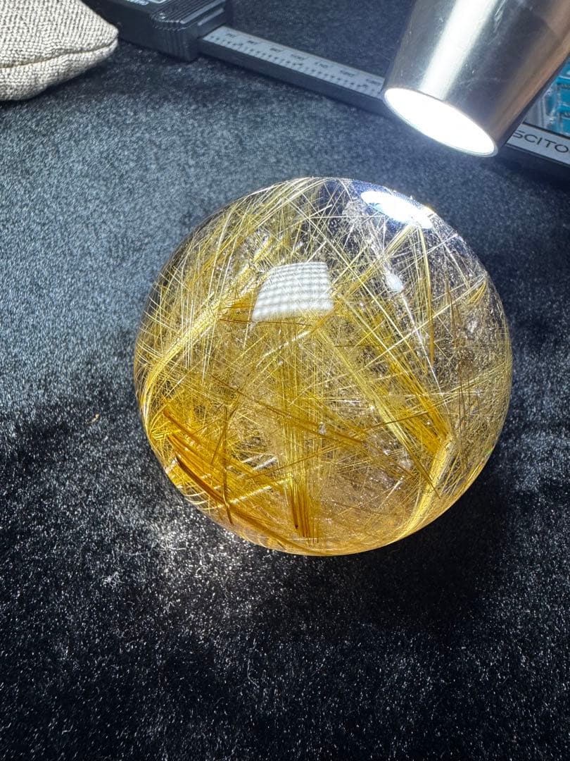 最高級 ゴールドルチル大玉 6cm 金線密集 極上透明コレクション