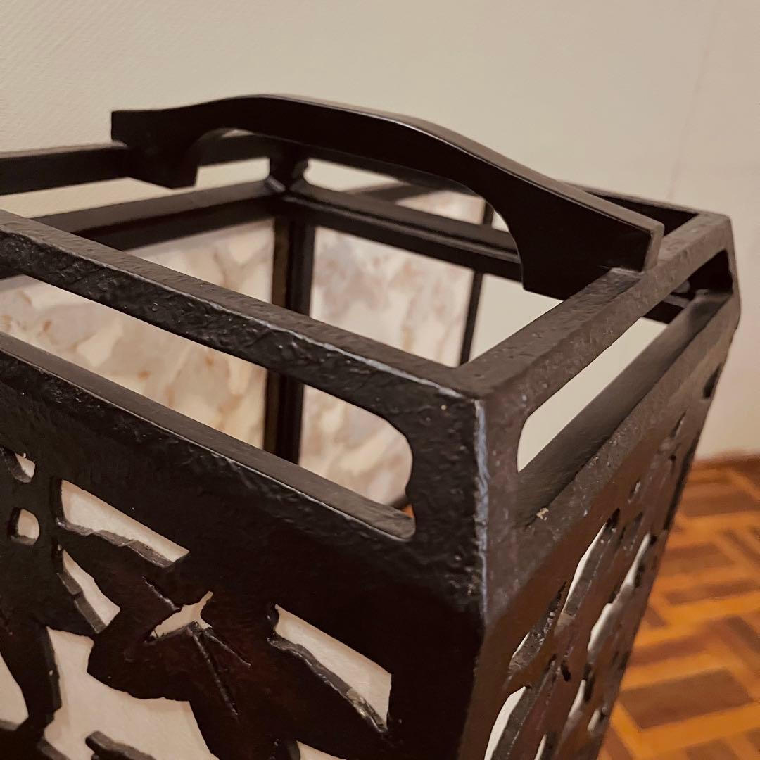 置行灯 フロアランプ 鹿と紅葉 和風照明 古小物 古道具 アンティーク 骨董