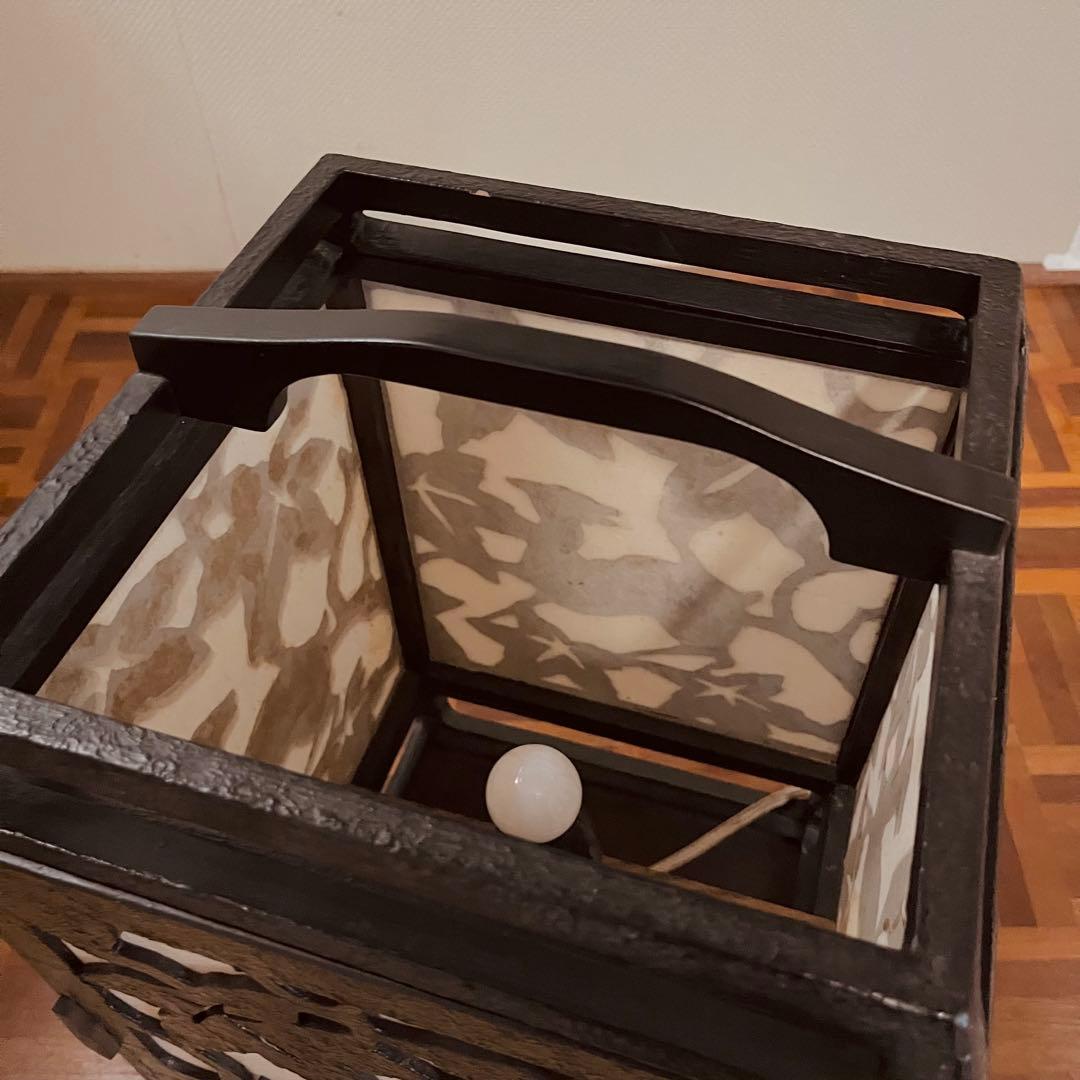 置行灯 フロアランプ 鹿と紅葉 和風照明 古小物 古道具 アンティーク 骨董