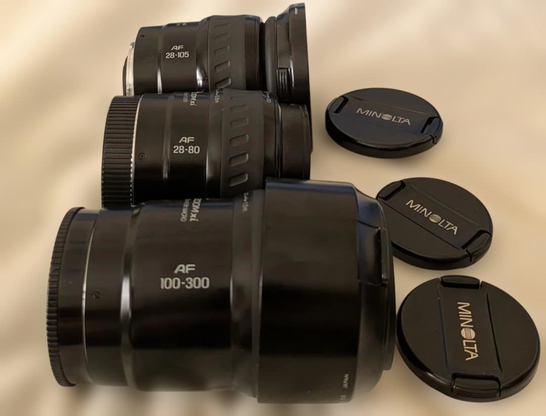 レア！MINOLTA 専用ハンドストラップ ミノルタ α9xi xiレンズ3本付