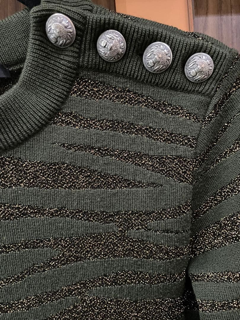 BALMAIN カーキ ニットセーター